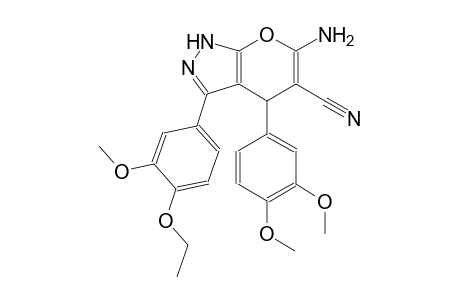 6-amino-4-(3,4-dimethoxyphenyl)-3-(4-ethoxy-3-methoxyphenyl)-1,4-dihydropyrano[2,3-c]pyrazole-5-carbonitrile