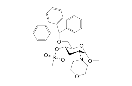 Methyl 2,3-dideoxy-4-o-mesyl-2-N-morpholino-6-o-trityl-.alpha.,D-ribo-hexopyranoside