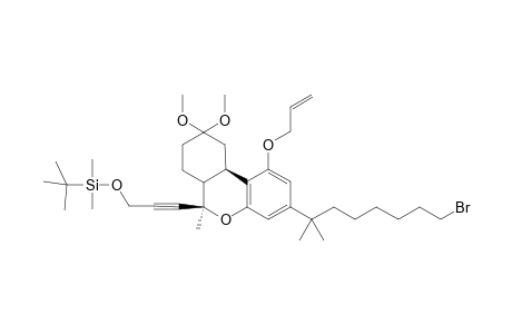 1-Allyloxy-3-(7-bromo-1,1-dimethylheptyl)-6-methyl-6-[3-(tert-butyldimethylsiloxy)propynyl]-9,9-dimethoxy-6a,7,8,9,10,10a-hexahydrobenzo[b]chroman