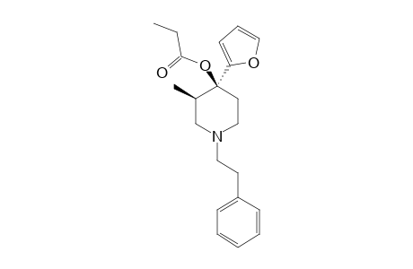 BETA-3-METHYL-4-(2-FURYL)-1-PHENETHYL-PROPIONYLOXYPIPERIDIN