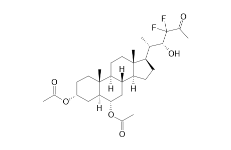 (22R)-23,23-Difluoro-22-hydroxy-24-methyl-24-oxo-5.alpha.-cholane-3.alpha.,6.alpha.-diyl diacetate