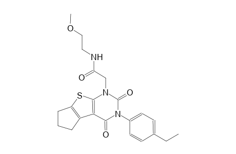 2-(3-(4-ethylphenyl)-2,4-dioxo-3,4,6,7-tetrahydro-2H-cyclopenta[4,5]thieno[2,3-d]pyrimidin-1(5H)-yl)-N-(2-methoxyethyl)acetamide