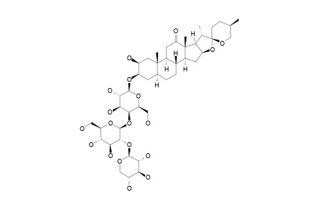 #2;(25R)-2-ALPHA-HYDROXY-3-BETA-[(O-BETA-D-XYLOPYARNOSYL-(1->2)-O-BETA-D-GLUCOPYARNOSYL-(1->4)-BETA-D-GALACTOPYRANOSYL)-OXY]-5-ALPHA-SPIROSTAN-12-ONE