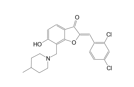 3(2H)-benzofuranone, 2-[(2,4-dichlorophenyl)methylene]-6-hydroxy-7-[(4-methyl-1-piperidinyl)methyl]-, (2Z)-