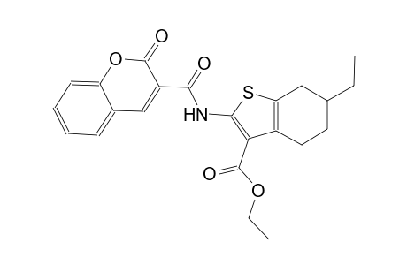 ethyl 6-ethyl-2-{[(2-oxo-2H-chromen-3-yl)carbonyl]amino}-4,5,6,7-tetrahydro-1-benzothiophene-3-carboxylate