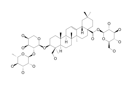 3-O-[ALPHA-L-RHAMNOPYRANOSYL-(1->2)-ALPHA-L-ARABINOPYRANOSYL]-28-O-BETA-D-GLUCOPYRANOSIDE-HEDERAGENIN