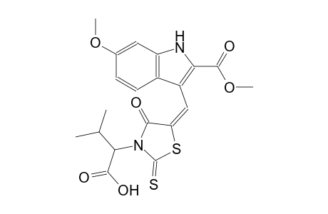 1H-indole-2-carboxylic acid, 3-[(E)-[3-(1-carboxy-2-methylpropyl)-4-oxo-2-thioxo-5-thiazolidinylidene]methyl]-6-methoxy-, methyl ester