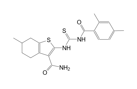2-({[(2,4-dimethylbenzoyl)amino]carbothioyl}amino)-6-methyl-4,5,6,7-tetrahydro-1-benzothiophene-3-carboxamide