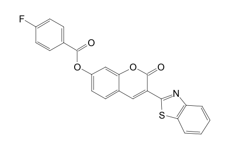 Benzoic acid, 4-fluoro-, 3-(1,3-benzothiazol-2-yl)-2-oxo-2H-1-benzopyran-7-yl ester
