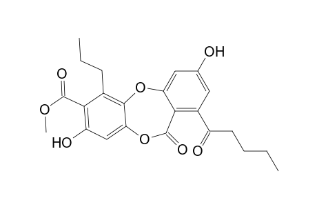 11H-Dibenzo[b,e][1,4]dioxepin-7-carboxylic acid, 3,8-dihydroxy-11-oxo-1-(1-oxopentyl)-6-propyl-, methyl ester