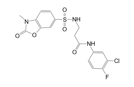 propanamide, N-(3-chloro-4-fluorophenyl)-3-[[(2,3-dihydro-3-methyl-2-oxo-6-benzoxazolyl)sulfonyl]amino]-