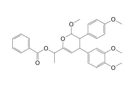 4-(3',4'-Dimethoxyphenyl)-5-(p-methoxyphenyl)-6-methoxy-4,5-dihydro-2-[.alpha.-(benzoyloxy)ethyl]-(6H)-pyran