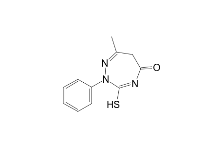 5,6-dihydro-3-mercapto-7-methyl-2-phenyl-2H-1,2,4-triazepine-5-one