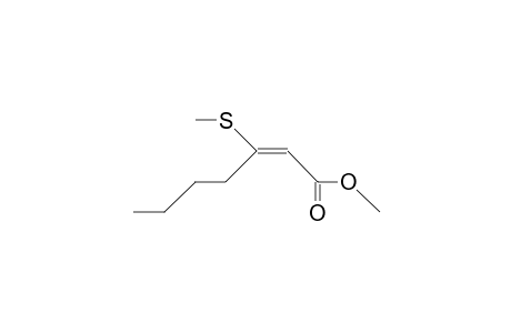 (E)-3-Methylthio-2-heptenoic acid, methyl ester