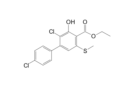 Ethyl 3-chloro-2-hydroxy-4-(p-chlorophenyl)-6-(methylthio)benzoate