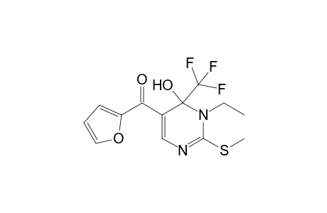 (1-Ethyl-6-hydroxy-2-(methylthio)-6-(trifluoromethyl)-1,6-dihydropyrimidin-5-yl) (furan-2-yl)methanone