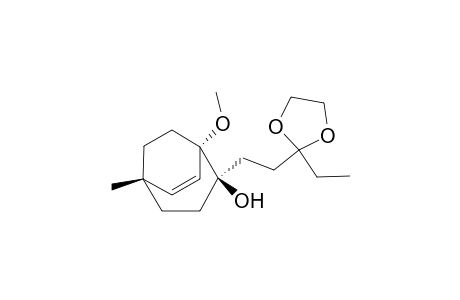 Bicyclo[3.2.2]non-6-en-2-ol, 2-[2-(2-ethyl-1,3-dioxolan-2-yl)ethyl]-1-methoxy-5-methyl-, (1.alpha.,2.beta.,5.beta.)-(.+-.)-