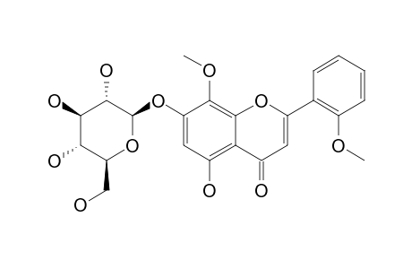 5,7-DIHYDROXY-8,2'-DIMETHOXYFLAVONE-7-O-BETA-D-GLUCOPYRANOSIDE