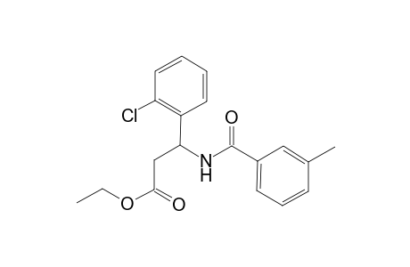 Propionic acid, 3-(2-chlorophenyl)-3-(3-methylbenzoylamino)-, ethyl ester