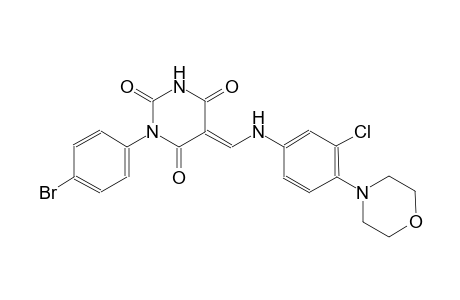 (5E)-1-(4-bromophenyl)-5-{[3-chloro-4-(4-morpholinyl)anilino]methylene}-2,4,6(1H,3H,5H)-pyrimidinetrione
