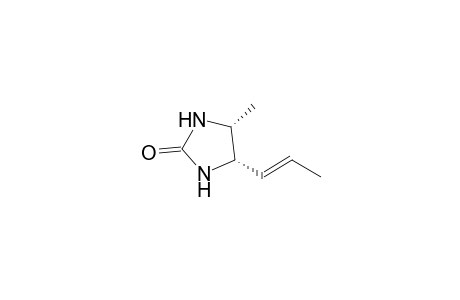 (+-)-(4,.alpha..,5.alpha.(E))-4-methyl-5-(1-propenyl)-2-imidazolidinone