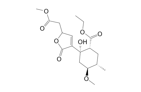(1RS,2SR,4SR,5SR)-Ethyl 2-(2',5'-dihydro-5'-methoxycarbonylmethyl-2'-oxo-3'-furyl)-2-hydroxy-4-methoxy-5-methylcyclohexanecarboxylate