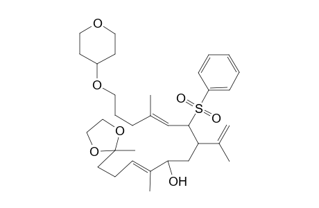 2-Methyl-2-(4,10-dimethyl-5-hydroxy-7-isopropenyl-8-phenylsulfonyl-13-tetrahydropyranoxy)-3E,9E-tridecadienyl-1,3-dioxolane