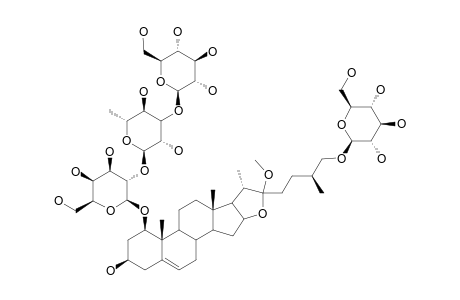 26-O-BETA-D-GLUCOPYRANOSYL-22-O-METHYL-(25R)-FUROST-5-ENE-1-BETA,3-BETA,22-XI,26-TETROL-1-O-[O-BETA-D-GLUCOPYRANOSYL-(1->3)-O-ALPHA-L-RHAMNOPYRANO