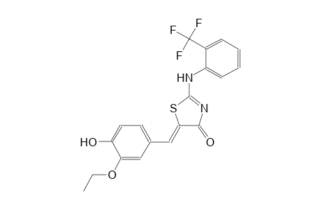 (5Z)-5-(3-ethoxy-4-hydroxybenzylidene)-2-[2-(trifluoromethyl)anilino]-1,3-thiazol-4(5H)-one