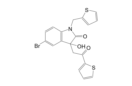 2H-indol-2-one, 5-bromo-1,3-dihydro-3-hydroxy-3-[2-oxo-2-(2-thienyl)ethyl]-1-(2-thienylmethyl)-