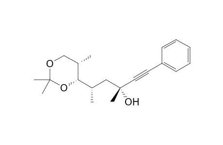 (3R*,5S*,6S*,7S*)-6,8-Dihydroxy-6,8-O-isopropylidene-3,5,7-trimethyl-1-phenyloct-1-yn-3-ol