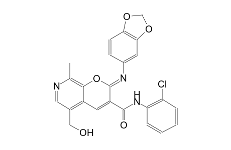 2H-pyrano[2,3-c]pyridine-3-carboxamide, 2-(1,3-benzodioxol-5-ylimino)-N-(2-chlorophenyl)-5-(hydroxymethyl)-8-methyl-, (2Z)-