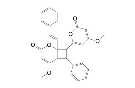 8-(6-keto-4-methoxy-pyran-2-yl)-5-methoxy-7-phenyl-1-(2-phenylvinyl)-2-oxabicyclo[4.2.0]oct-4-en-3-one