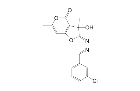 (2Z)-2-[(2E)-(3-Chlorobenzylidene)hydrazinylidene]-2,3-dihydro-3-hydroxy-3,6-dimethyl-4H-furo[3,2-c]pyran-4-one