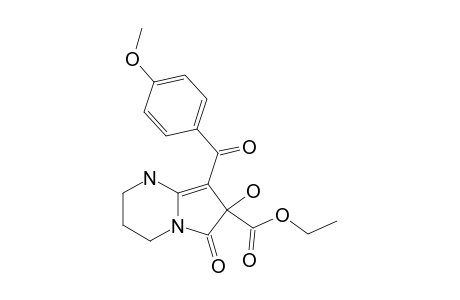 7-ETHOXYCARBONYL-7-HYDROXY-8-(4-METHOXYBENZOYL)-6-OXO-1,2,3,4,6,7-HEXAHYDROPYRROLO-[1,2-A]-PYRIMIDINE