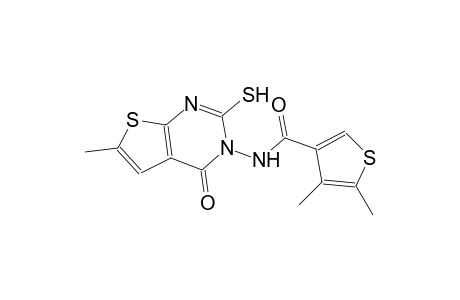4,5-dimethyl-N-(6-methyl-4-oxo-2-sulfanylthieno[2,3-d]pyrimidin-3(4H)-yl)-3-thiophenecarboxamide