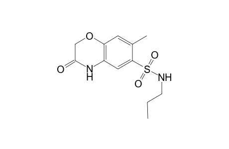 2H-1,4-Benzoxazine-6-sulfonamide, 3,4-dihydro-7-methyl-3-oxo-n-propyl-
