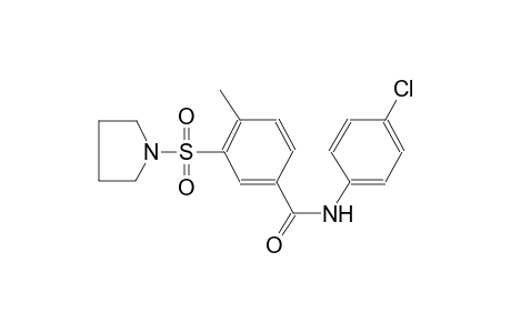 N-(4-chlorophenyl)-4-methyl-3-(1-pyrrolidinylsulfonyl)benzamide