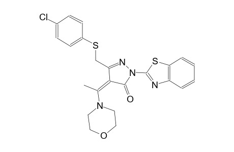 (4Z)-2-(1,3-benzothiazol-2-yl)-5-{[(4-chlorophenyl)sulfanyl]methyl}-4-[1-(4-morpholinyl)ethylidene]-2,4-dihydro-3H-pyrazol-3-one