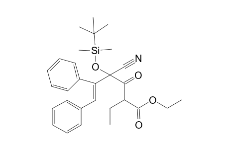 Ethyl (E)-4-((tert-butyldimethylsilyl)oxy)-4-cyano-2-ethyl-3-oxo-5,6-diphenylhex-5-enoate