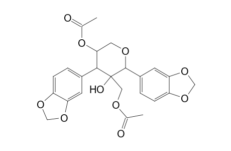 2,4-Bis[(3,4-methylenedioxyphenyl)]-3-hydroxy-3-(acetoxymethyl)-5-(acetoxy)tetrahydropyran