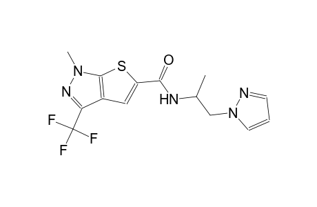 1-methyl-N-[1-methyl-2-(1H-pyrazol-1-yl)ethyl]-3-(trifluoromethyl)-1H-thieno[2,3-c]pyrazole-5-carboxamide