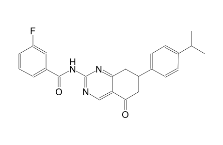3-fluoro-N-[7-(4-isopropylphenyl)-5-oxo-5,6,7,8-tetrahydro-2-quinazolinyl]benzamide