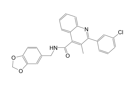 N-(1,3-benzodioxol-5-ylmethyl)-2-(3-chlorophenyl)-3-methyl-4-quinolinecarboxamide