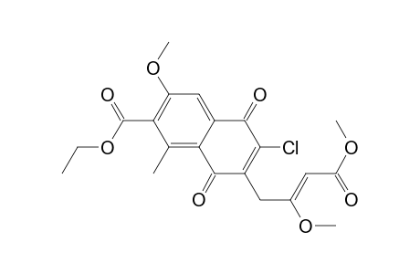 2-Naphthalenecarboxylic acid, 6-chloro-7-(2,4-dimethoxy-4-oxo-2-butenyl)-5,8-dihydro-3-methoxy-1-methyl-5,8-dioxo-, ethyl ester