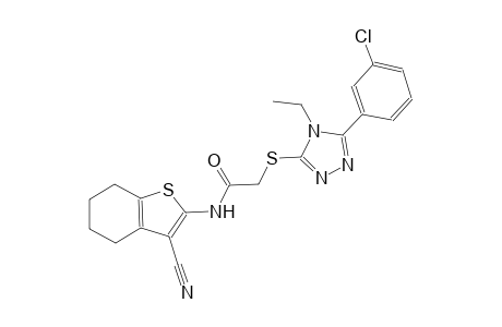 2-{[5-(3-chlorophenyl)-4-ethyl-4H-1,2,4-triazol-3-yl]sulfanyl}-N-(3-cyano-4,5,6,7-tetrahydro-1-benzothien-2-yl)acetamide
