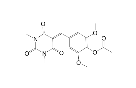 2,4,6(1H,3H,5H)-pyrimidinetrione, 5-[[4-(acetyloxy)-3,5-dimethoxyphenyl]methylene]-1,3-dimethyl-