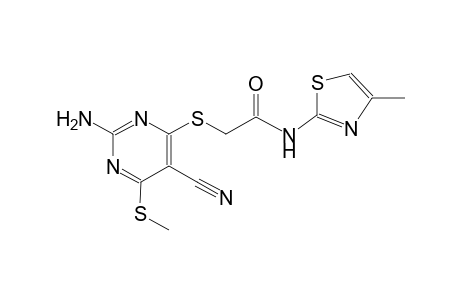 acetamide, 2-[[2-amino-5-cyano-6-(methylthio)-4-pyrimidinyl]thio]-N-(4-methyl-2-thiazolyl)-