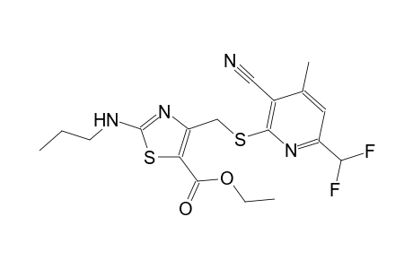 ethyl 4-({[3-cyano-6-(difluoromethyl)-4-methyl-2-pyridinyl]sulfanyl}methyl)-2-(propylamino)-1,3-thiazole-5-carboxylate