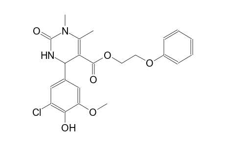 5-pyrimidinecarboxylic acid, 4-(3-chloro-4-hydroxy-5-methoxyphenyl)-1,2,3,4-tetrahydro-1,6-dimethyl-2-oxo-, 2-phenoxyethyl ester